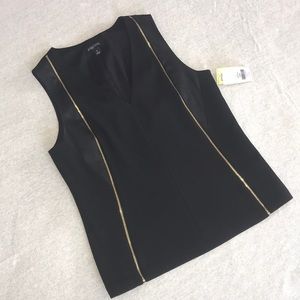 Etcetera black zipper top
